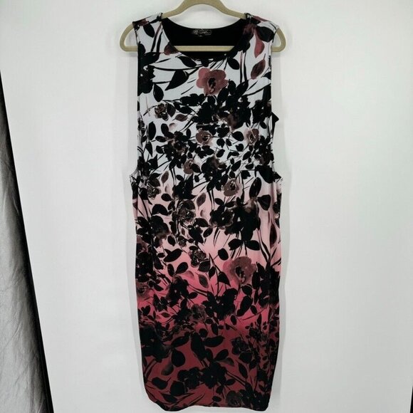 DG2 by Diane Gilman Layered Sleeveless knit Dress Black floral size large - Picture 3 of 12